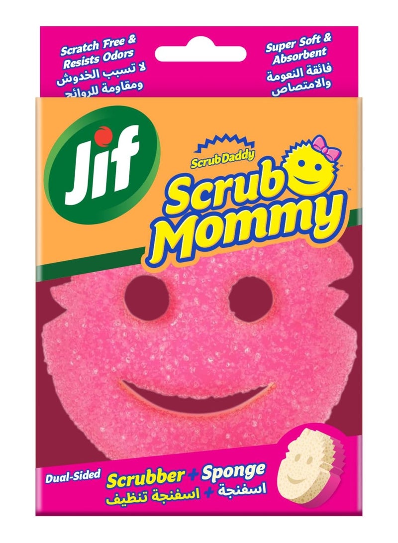 Scrub Mommy Sponge Scrubber, Scratch-Free Sponges For Dishes And Home, Odor Resistant, Soft In Warm Water, Firm Cold, Deep Cleaning, Dishwasher Safe, Multi-Use, Functional, Ergonomic, 1 Piece